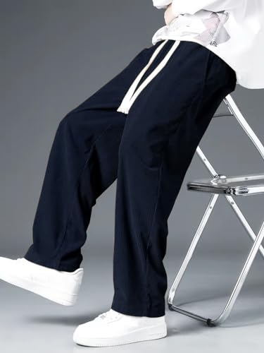 WAL Lycra Track Pants for Men – Stretchable Loose Fit Gym Joggers | Korean Style Workout | Loose Mid Rise Trouser (Available in Plus Size)