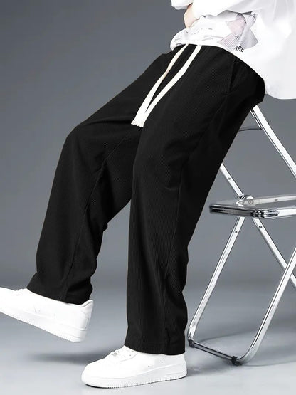 WAL Lycra Track Pants for Men – Stretchable Loose Fit Gym Joggers | Korean Style Workout | Loose Mid Rise Trouser (Available in Plus Size)