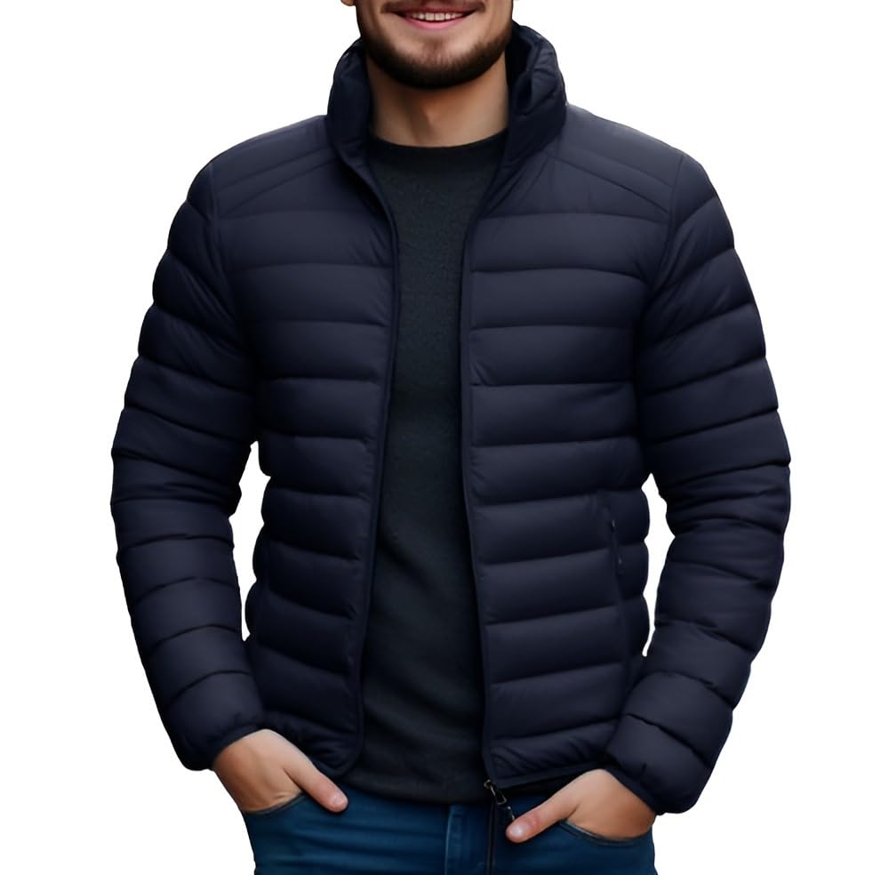 WAL Men's Nylon Jacket|Standard Length Puffer Winter Bomber Jacket|Stylish Jacket|Biker Casual Hoody Jacket