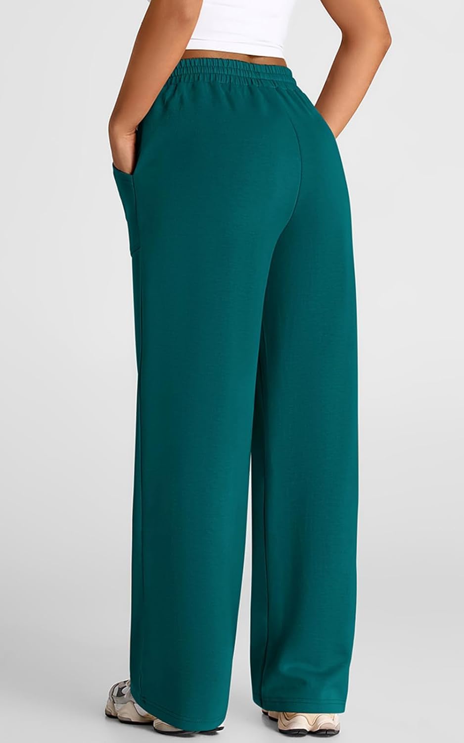 WAL Women's Wide Leg High Waisted Baggy Lounge Sweat Pants Drawstring Athletic Flared Joggers with Pockets