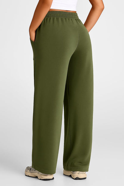 WAL Women's Wide Leg High Waisted Baggy Lounge Sweat Pants Drawstring Athletic Flared Joggers with Pockets