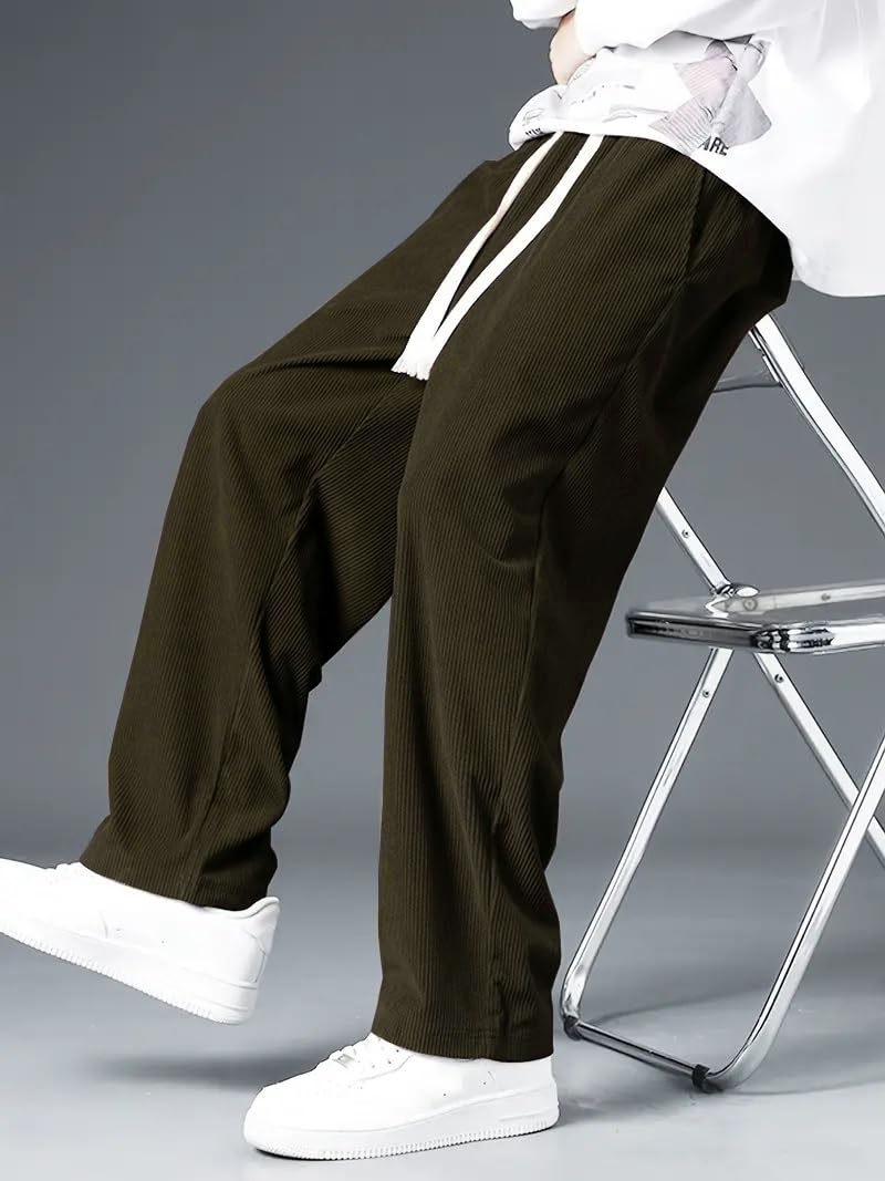 WAL Lycra Track Pants for Men – Stretchable Loose Fit Gym Joggers | Korean Style Workout | Loose Mid Rise Trouser (Available in Plus Size)