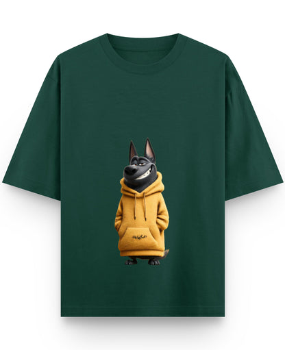 Bottle Green Oversized T-Shirt Front Design